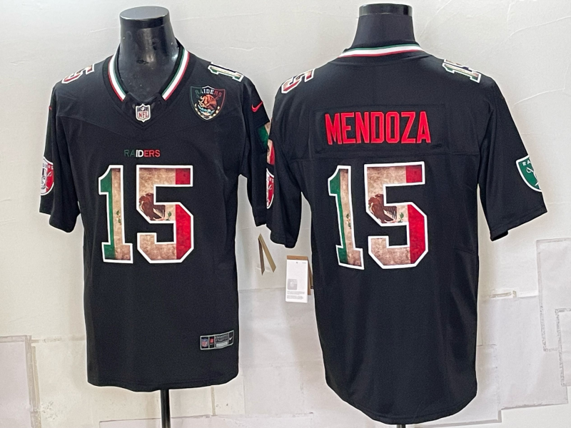 Men 2026 Oakland Raiders #15 Mendoza black Nike Limited NFL Jersey 093013